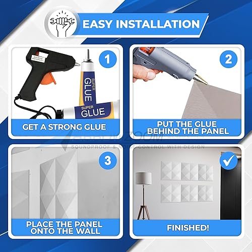 Miniatura 4 de Arrowzoom 6 pirámide moderna pared arte 3D poliéster paneles de pared fácil instalación paneles de poliéster en relieve revestimiento decorativo de