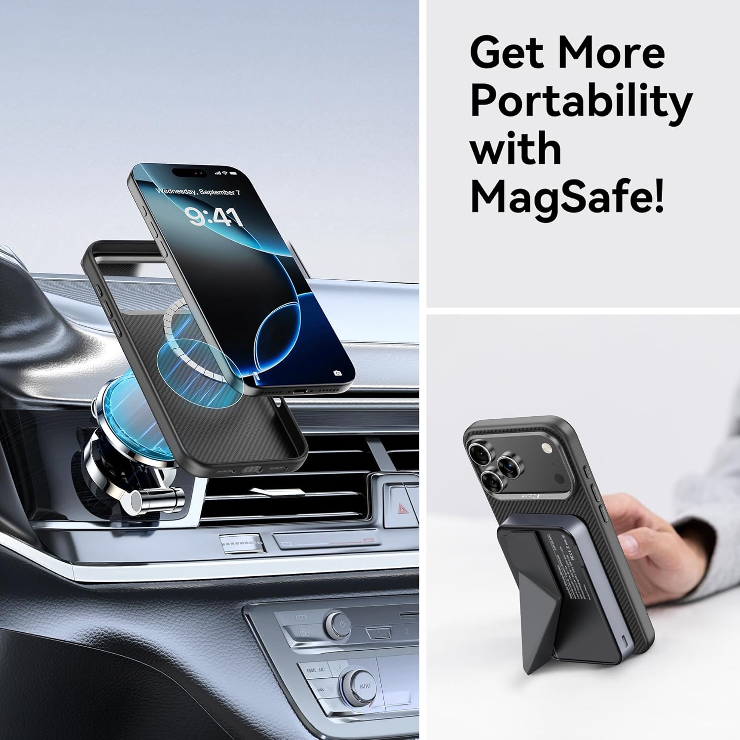 RAPTIC 2025 for iPhone 17 Pro 6.3 inch, Compatible with MagSafe, Non-Slip & Ultra Slim Light Case for 17 Pro with Caseless Feeling, 1500D Aramid Fiber Textures, [Tactile Woven-Black/Classic]