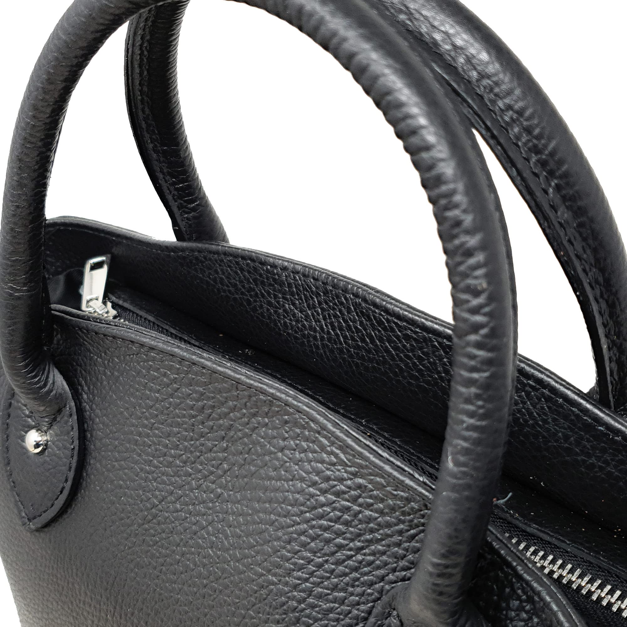 Chicca Borse Handbag Borsa a Mano da Donna in Vera Pelle Made in Italy - 35x28x11 Cm