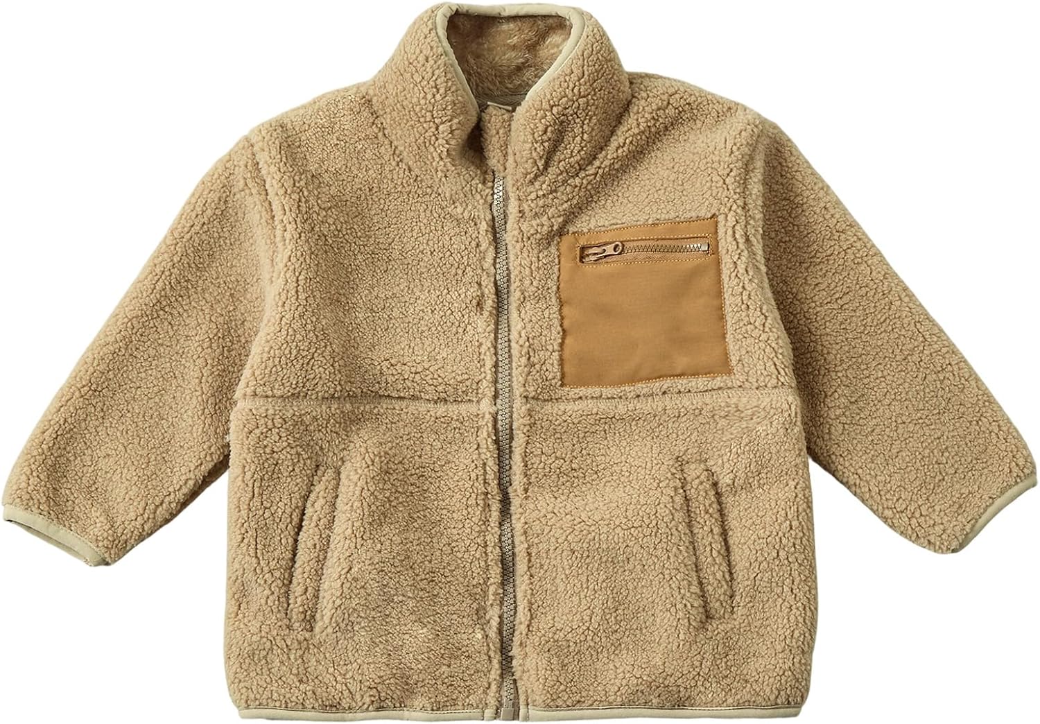 Toddler Boys Fleece Fuzzy Warm Jacket Zipper Front Side Pockets Winter Clothes Coat for 2T, 3T, 4T, 5T - Image 3