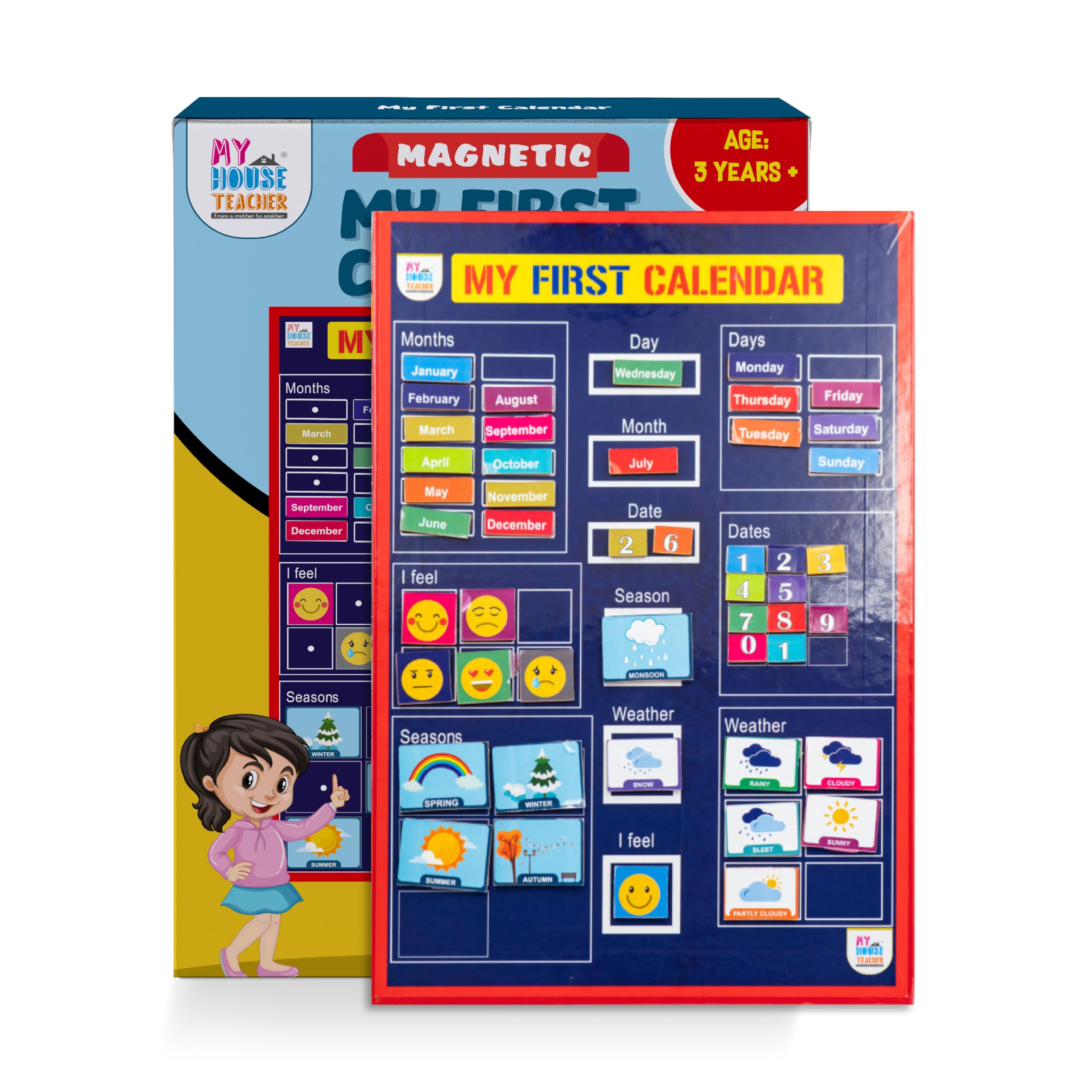 First Magnetic Calendar Learning Toys for Kids, Educational Toy