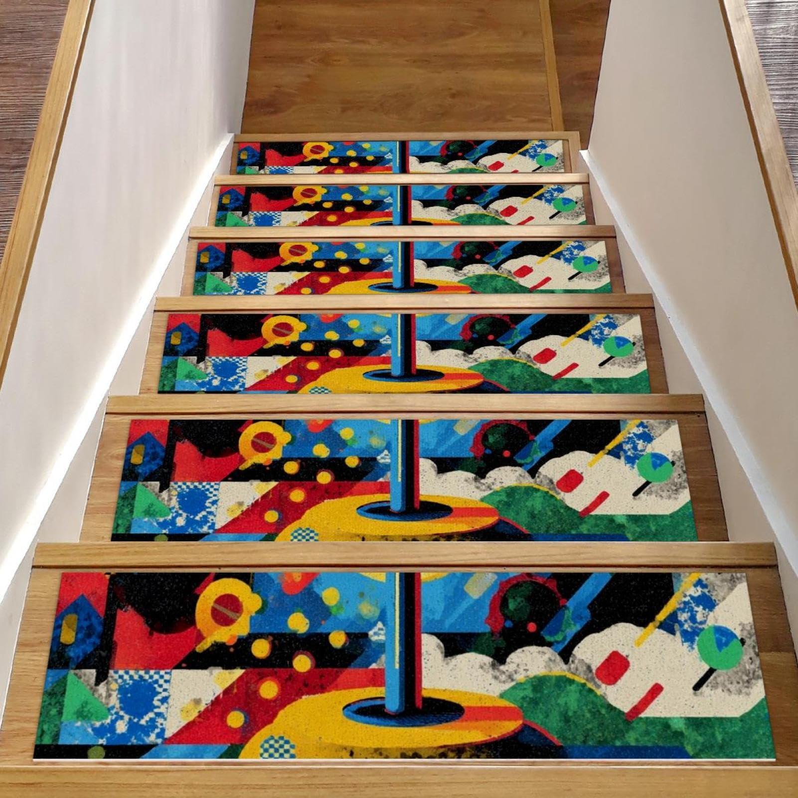 Tapis d'escalier lavable et antidérapant pour sécuriser les marches en bois