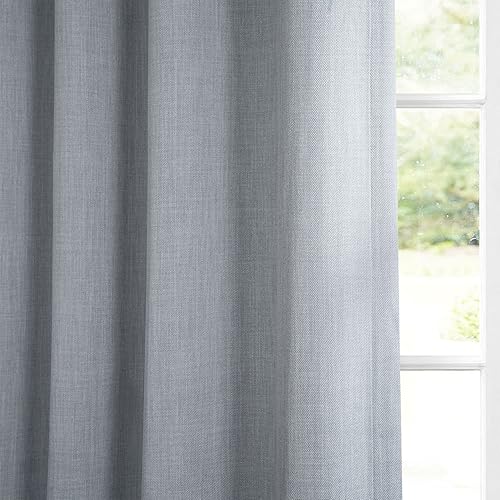 Miniatura 6 de HPD Half Price Drapes BOCH-LN1859-108-GR - Cortina de lino sintético con ojales para oscurecer ambientes (1 panel), 50 x 108pulgadas, color gris