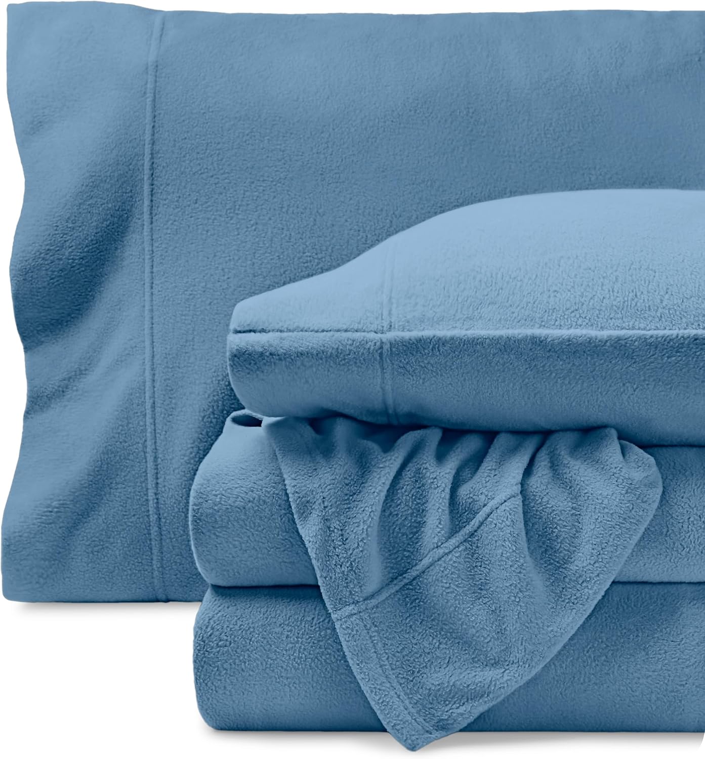 Twin XL Coronet Blue Deep Pocket Polar Fleece Sheet Set