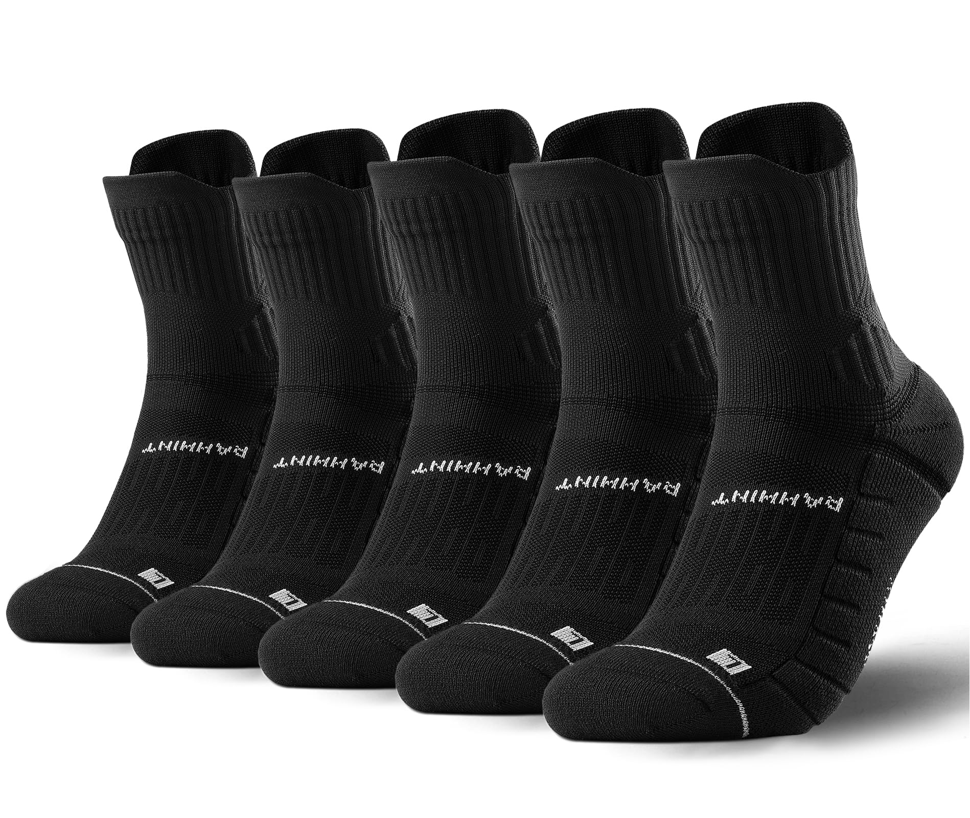 Rahhint 5 Paar Coolmax Wandersocken Sommer Quarter Anti-Blasen Atmungsaktiv Trekkingsocken Kurz Outdoor Laufsocken für Herren Damen
