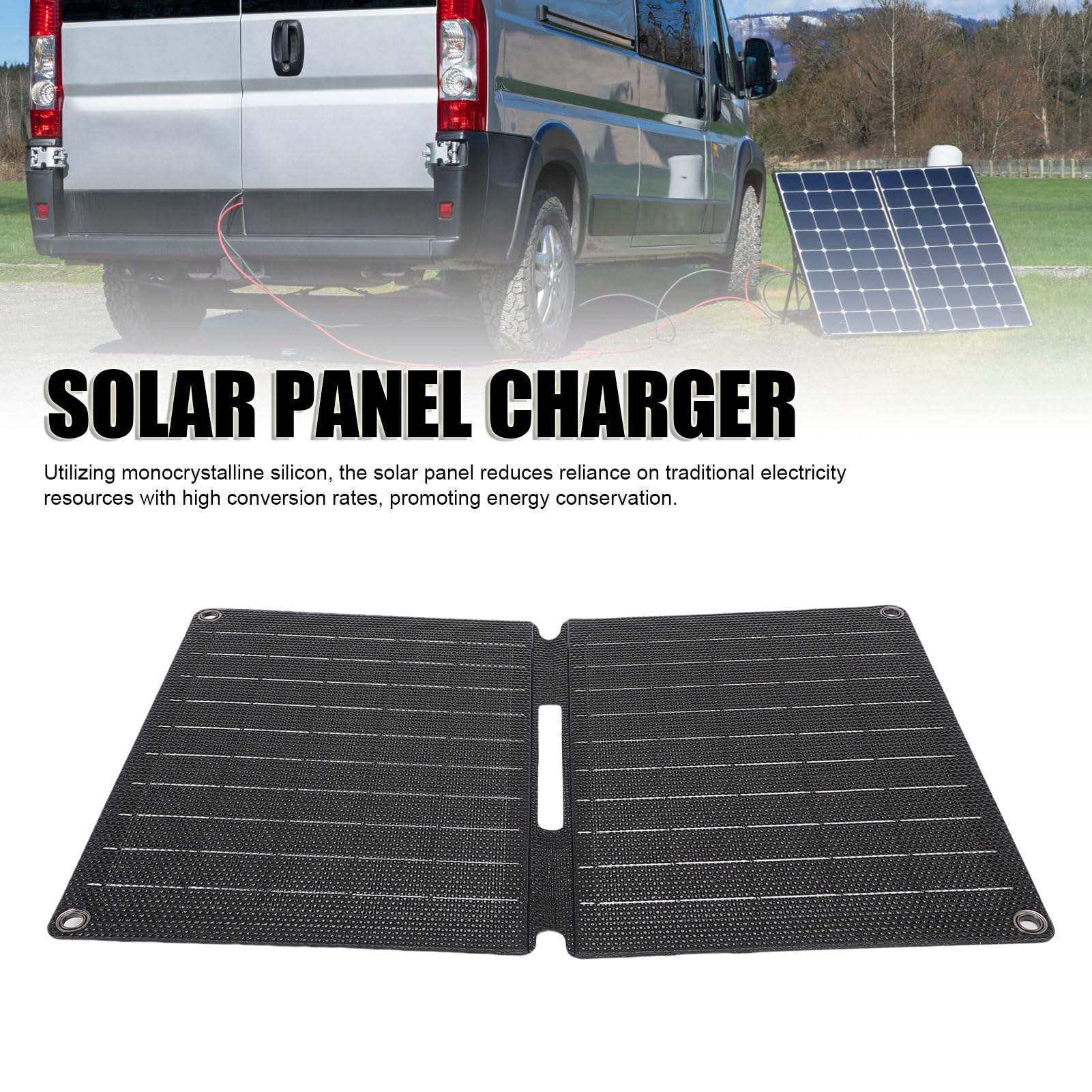 Generic Chargeur solaire portable 16 W, panneau de charge solaire pliable en silicium monocristallin ETFE avec ports USB pour camping, randonnée, téléphones et batteries externes.