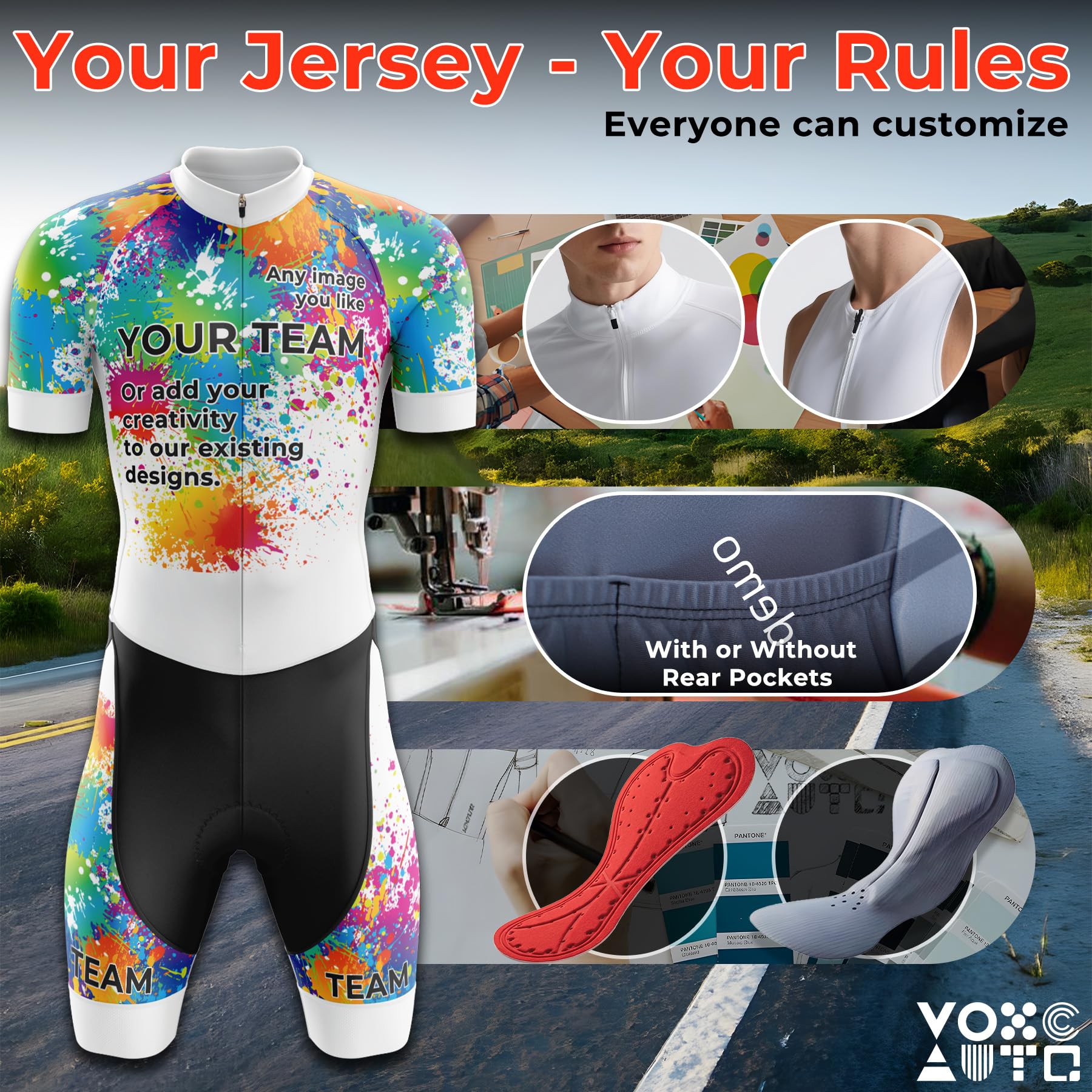 Combinaison de Cyclisme pour Homme,Homme Pro Trifonction Manches Courtes,Triathlon Plus Proche pour Le Racing Tri Suit,Triathlon Suit Men’s Quick Dry, Breathable