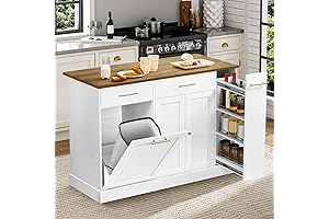 4 EVER WINNER Rolling Kitchen Island with Convenient Pull-Out Features