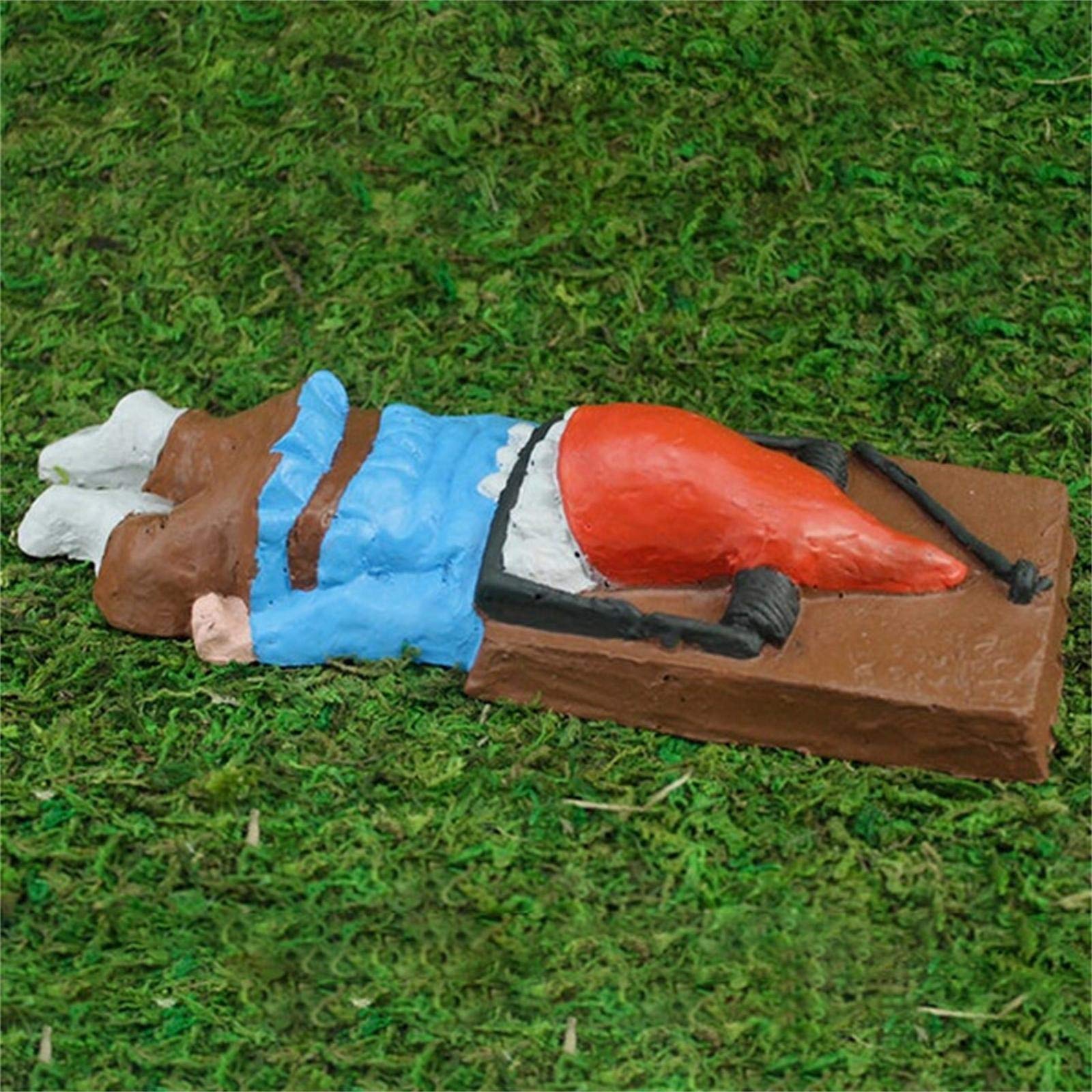 Garden Gnome Statue, Funny Dwarf Caught by a Rat Trap Ornaments, Novelty Decorative Goblin Sculptures, Resin Gnome Figurine for Home Office Garden Greenhouse Lawn Yard Decor Birthday Gift