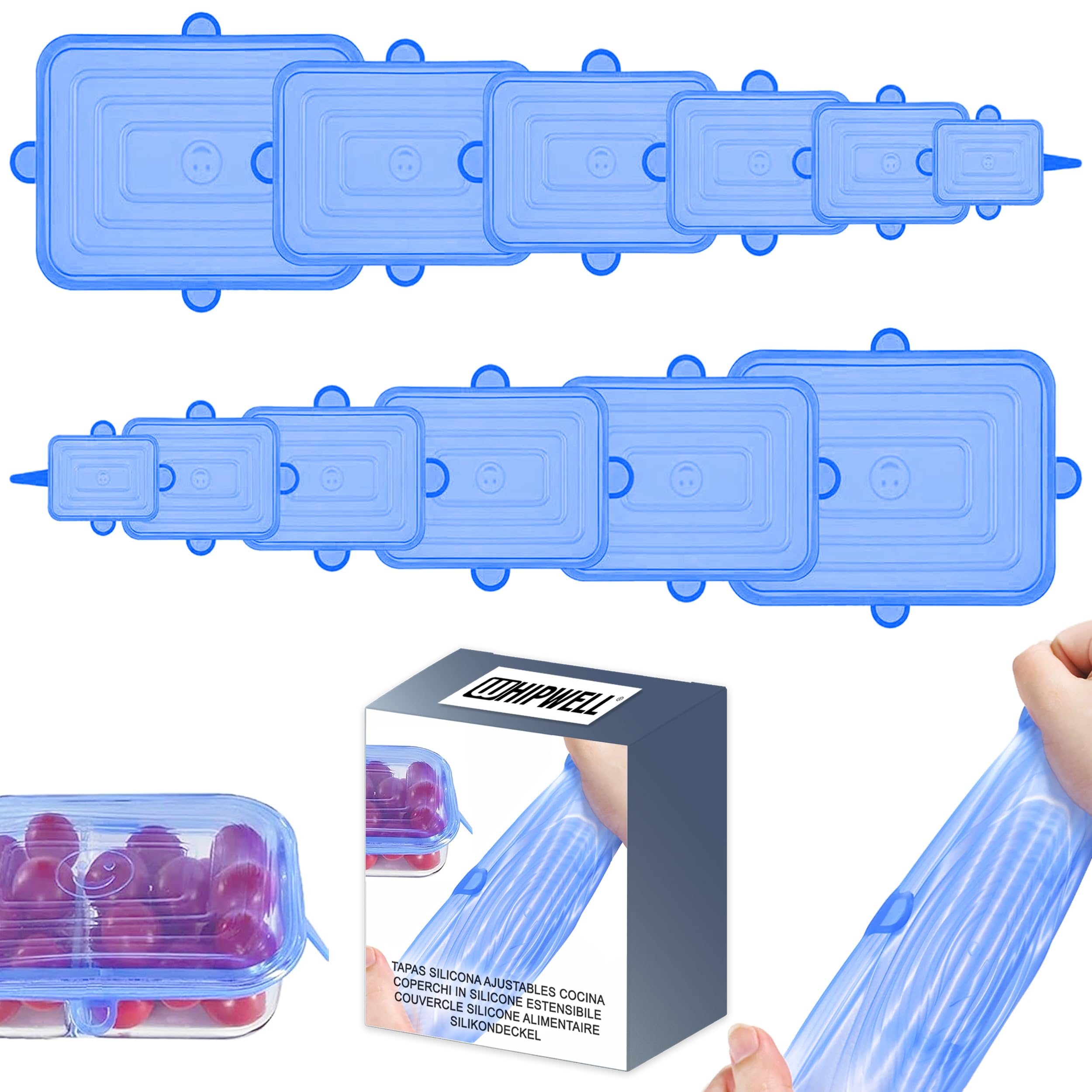 Coperchi In Silicone Estensibile - 12 Pezzi, Senza BPA, Lavabili In Lavastoviglie - Foto 4