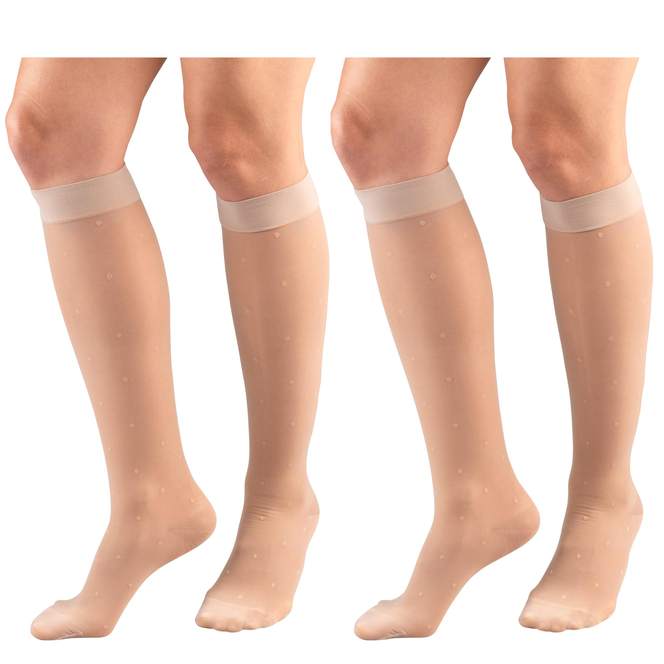 Truform Compression 15-20 mmHg Sheer Knee High Stocking, Medium (Pack of 2) (1773ND-M 2PK)