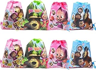 Miotlsy 8 Pack Zaino con Coulisse Bambini, Sportiva Sacche Zaino Drawstring Bag, Carino Zaino Gym Sacco per Zaino da Viaggio Sportivo da Spiaggia