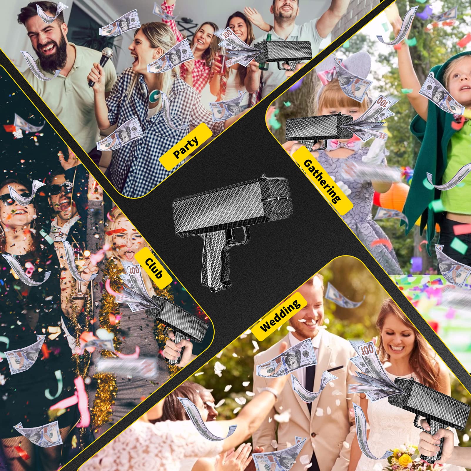 oMitoi Money Gun Shooter, Money Gun That Shoot Money, Money Spray Gun with Prop Money(100 Pieces