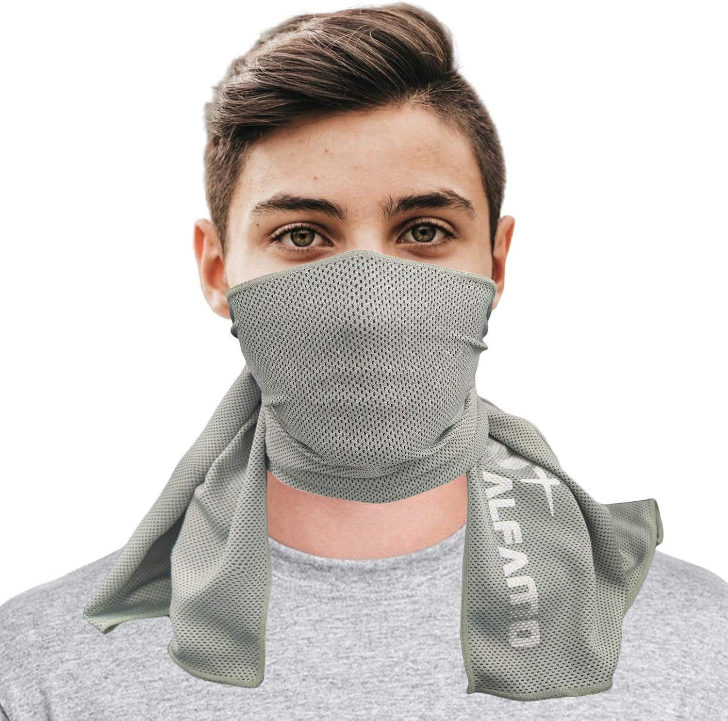 Cooling Towels Bulk for Neck and Face 5 Pack (Gray, S) Cooling Rag Cool