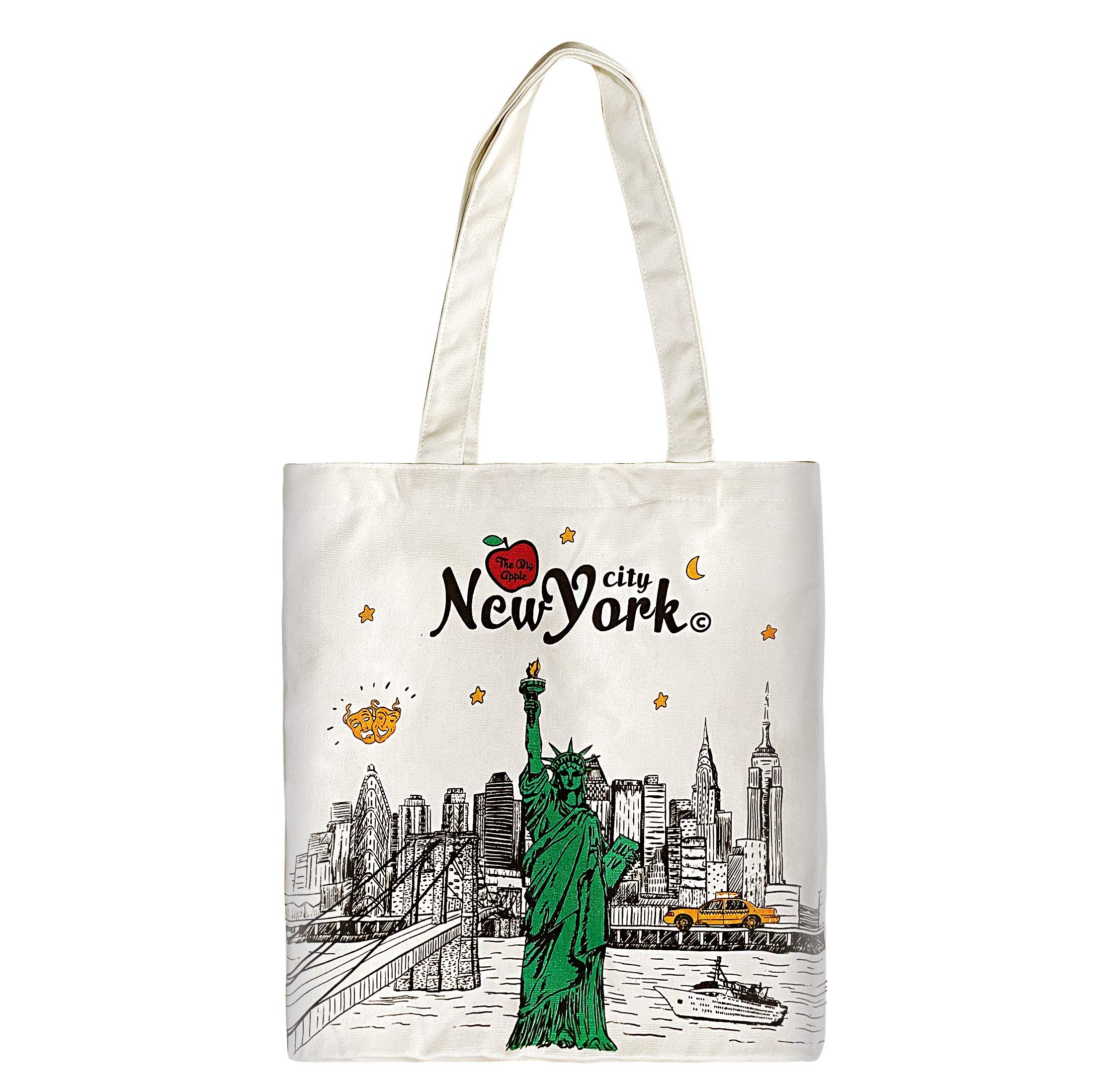 Reusable Large Multipurpose New York Souvenir for Travel Bag, Grocery Tote, Shopping Handbag, Canvas Tote Bag