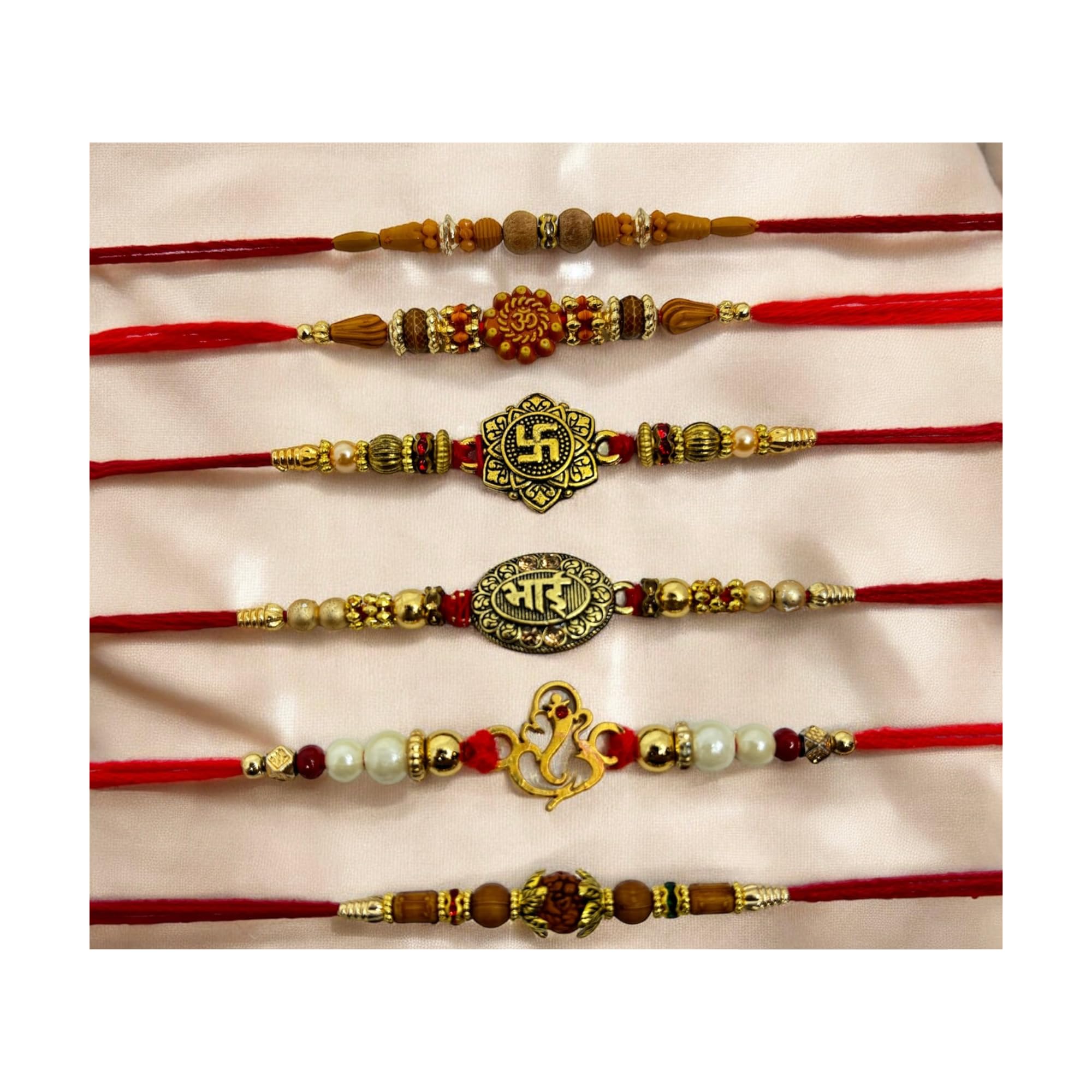 DIVE DECOR Unisex-Adult Rakhi For Brother Combo-Set Of 6 | Premium Rakhi With Roli Chawal And Potli Bag | Metal Bhai, Swastik, Ganesh, Big Rudrakash, Chandan Rudraksha, Om (B0DB2C9SW7) Amazon Price History, Amazon Price Tracker