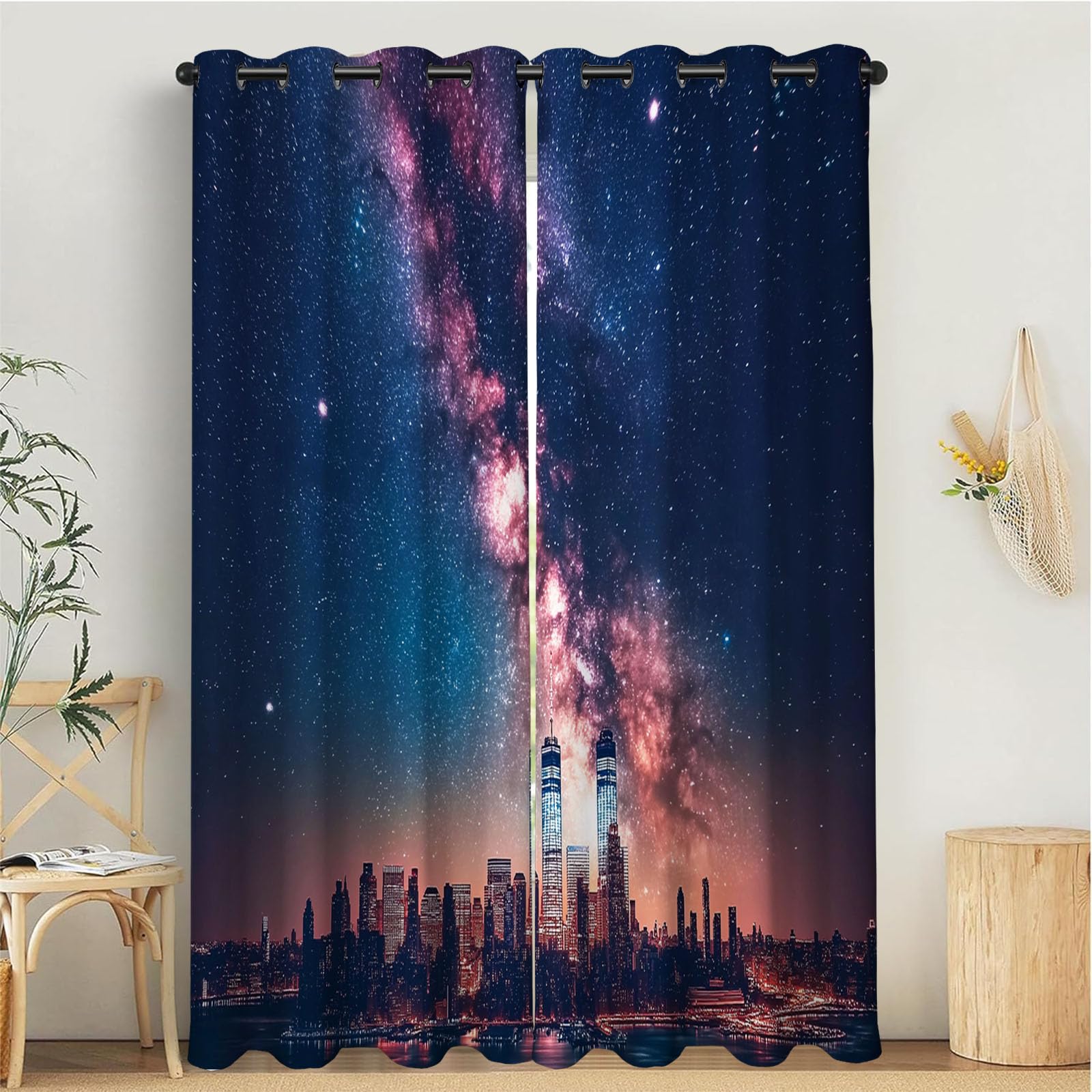 Rideau galaxie urbaine bleu foncé pour voyager à travers les étoiles