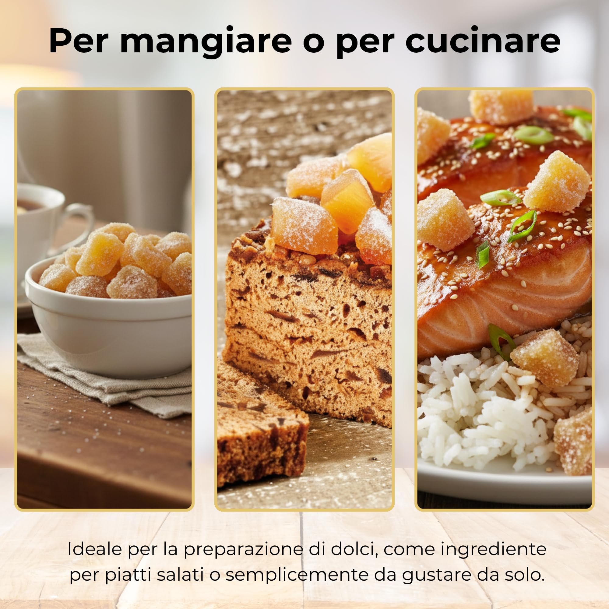 MA bio-épicerie - Zenzero Candito Bio in Cubetti 870 g - Zenzero Disidratato Sfuso Senza Conservanti - Formato Versatile per Cucina e Pasticceria
