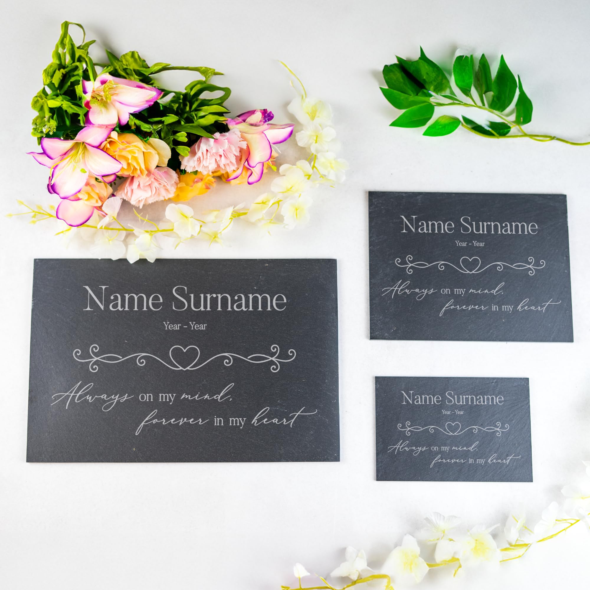So Bespoke Personalised Slate Memorial Plaque - Engraved Stone Remembrance Gift - Any Relation Pet Lover Animal Sentiment (Style 3)