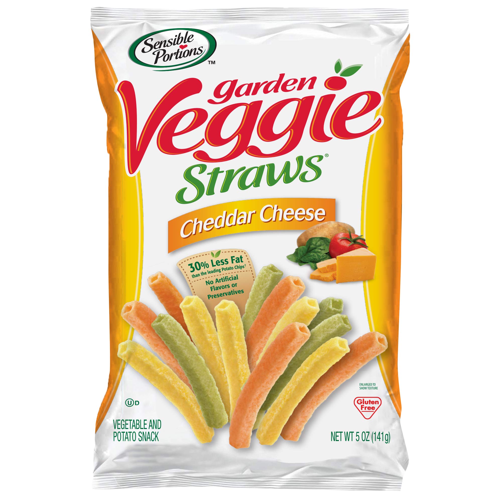 Photo 1 of **best by 11/29/23!! Sensible Portions Garden Veggie Straws, Cheddar Cheese, 5 Oz (Pack of 12) Cheddar Cheese 5 Ounce (Pack of 12)