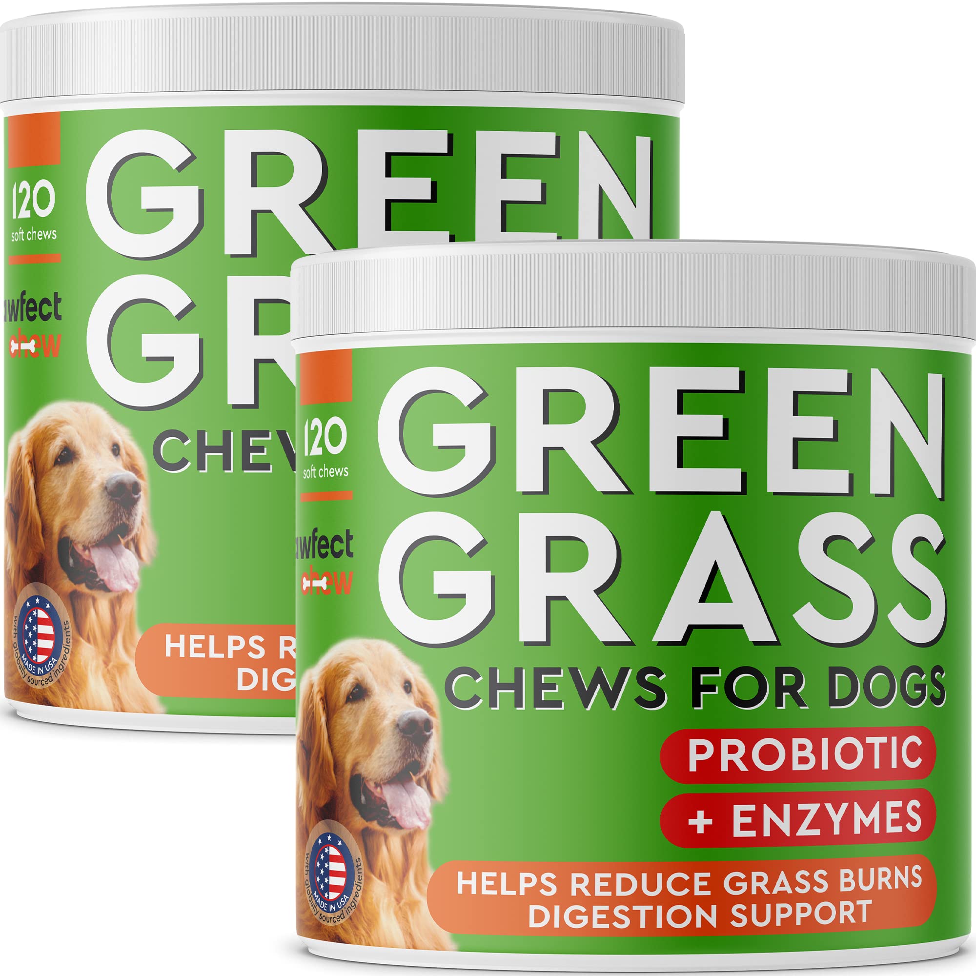 PAWFECTCHEW Grass Burn Spot Chews for Dogs - Dog Pee Lawn Spot Saver - Urine Neutralizer for Grass Burn Spots - Dog Pee Lawn Repair Treats w/Probiotics - Made in USA - Bacon Flavor - 240 Chews