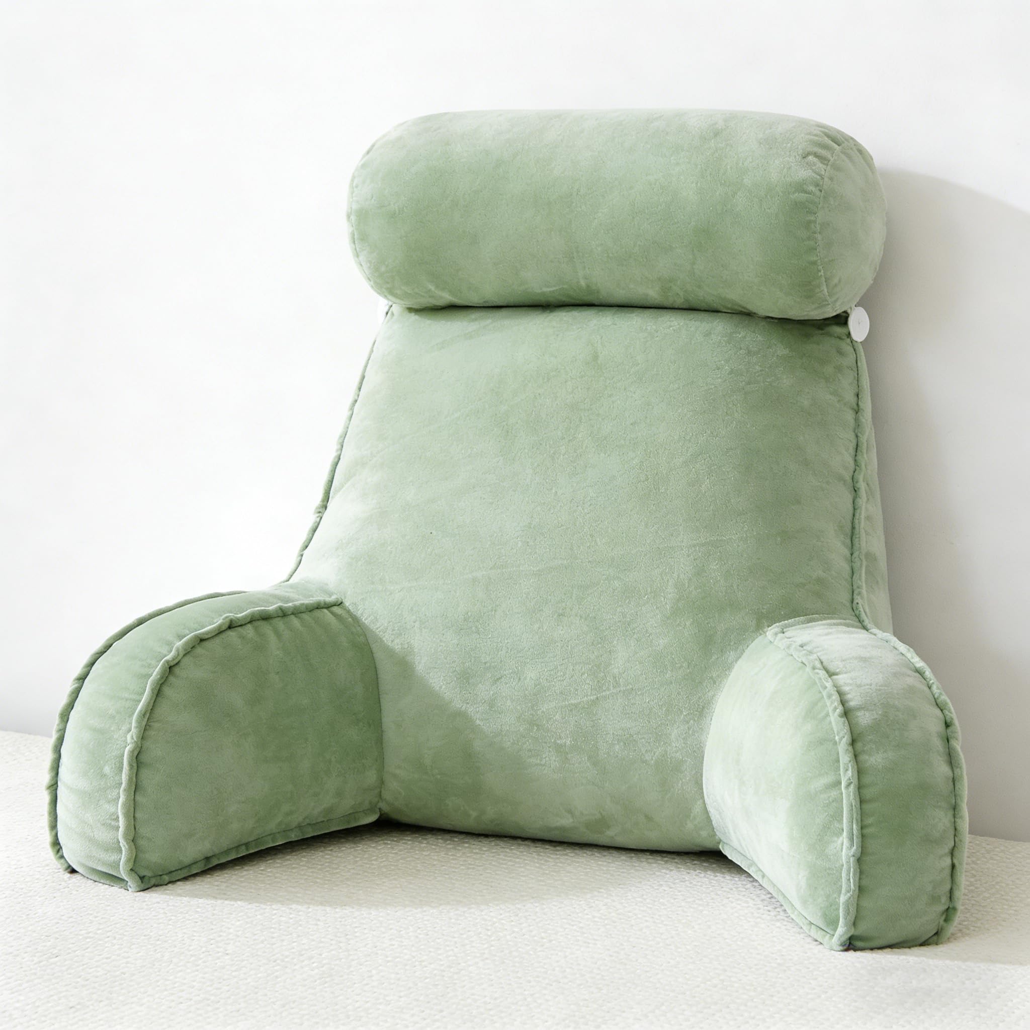 Wienhome Green Cuddle Cushion, Reading Pillow With Removable Cover, Plentiful Filling Back Support Cushion For Adults And Kids, Soft Cosy Backrest For Bed, Couch, Ideal For Working, Watching Tv, Relaxing