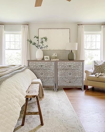 Miniatura 6 de PHI VILLA Armario decorativo con cajones – Cómoda rústica con 3 cajones para entrada, cómoda de almacenamiento