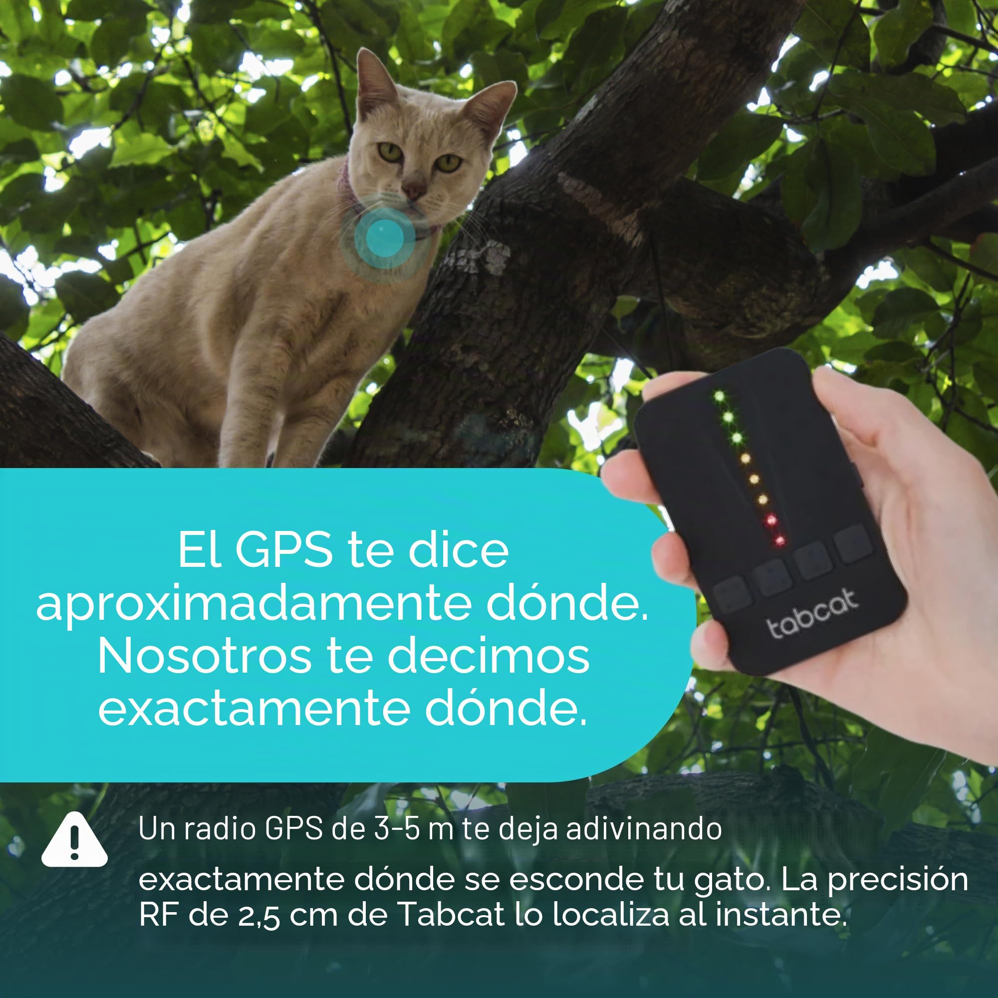 Tabcat V2 Localizador para Gatos - Más Preciso Que el GPS - Sin Suscripción Mensual - 2 Dispositivos de rastreo y 2 Fundas Protectoras - para Gatos de Interior/Exterior - Pequeños y Ligeros