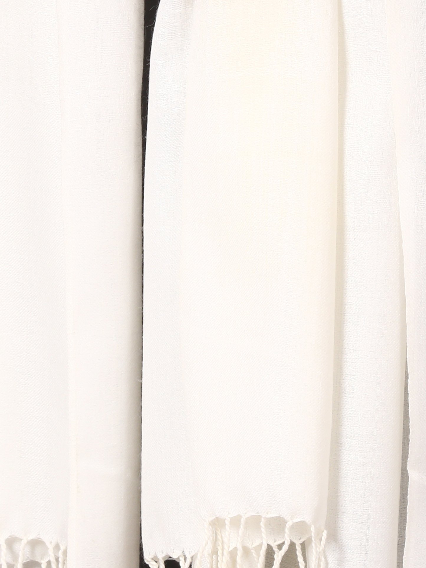 Pashtush Jaquard Weave Stole for Men, Fine Wool Stole, Light Weight, Woven Embelished Design, Mens Scarf (White) 3