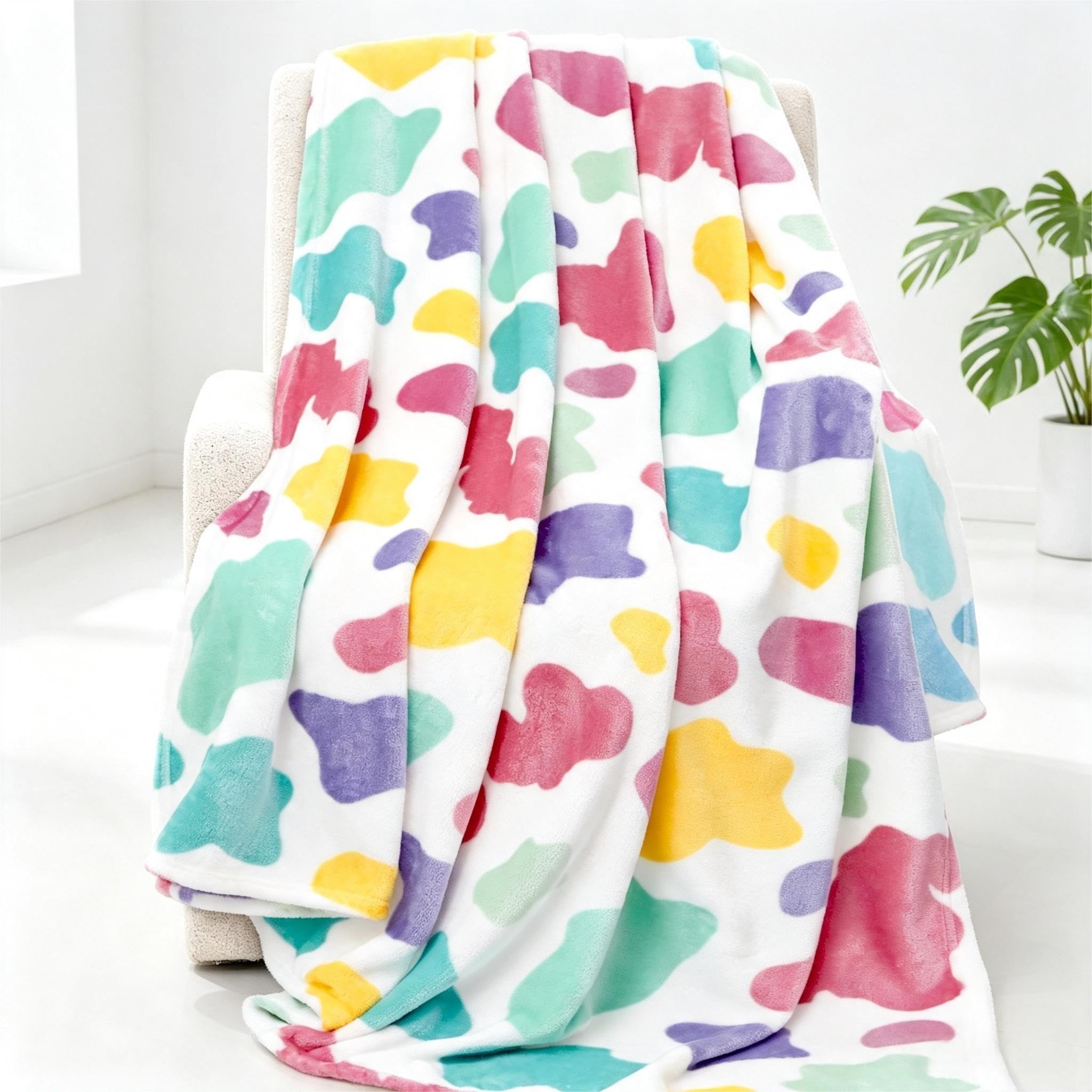 GEULAY Rainbow Blanket for Girls Boys, 50"x60"
