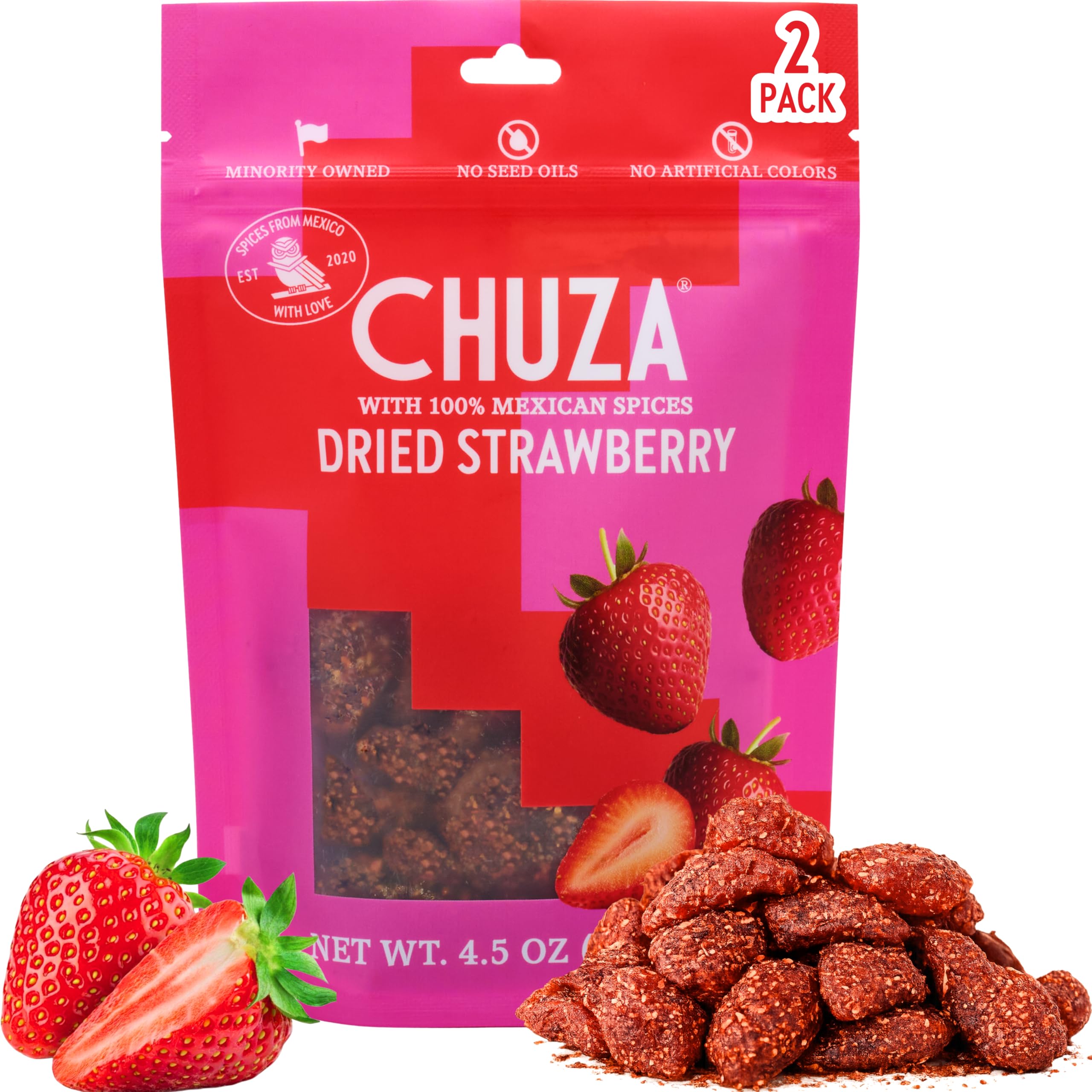 Amazon.com: CHUZA Spicy Dried Strawberry Snacks Bites (4.5 oz