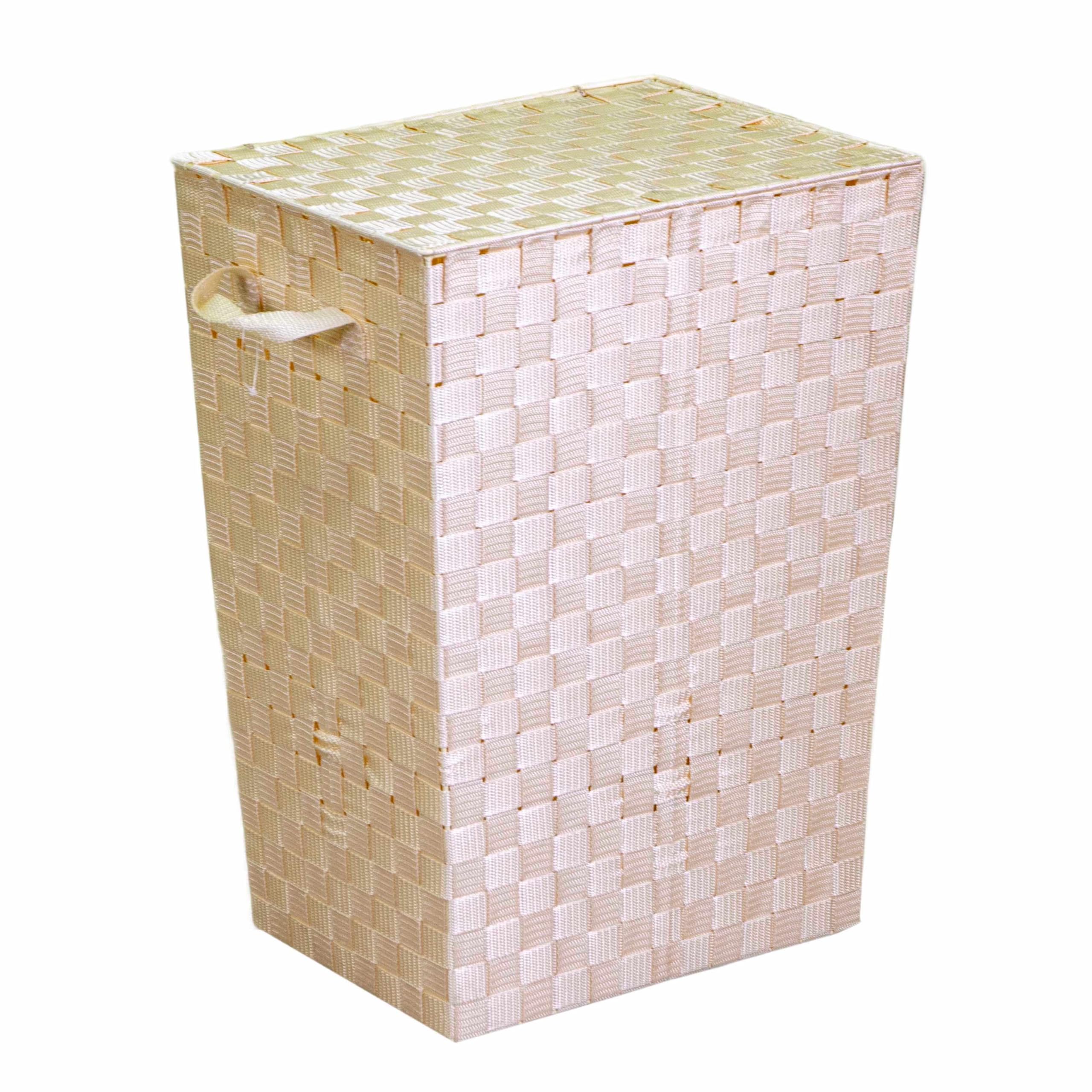 Cesto Portabiancheria in poliestere crema rettangolare cm 40x30xh53