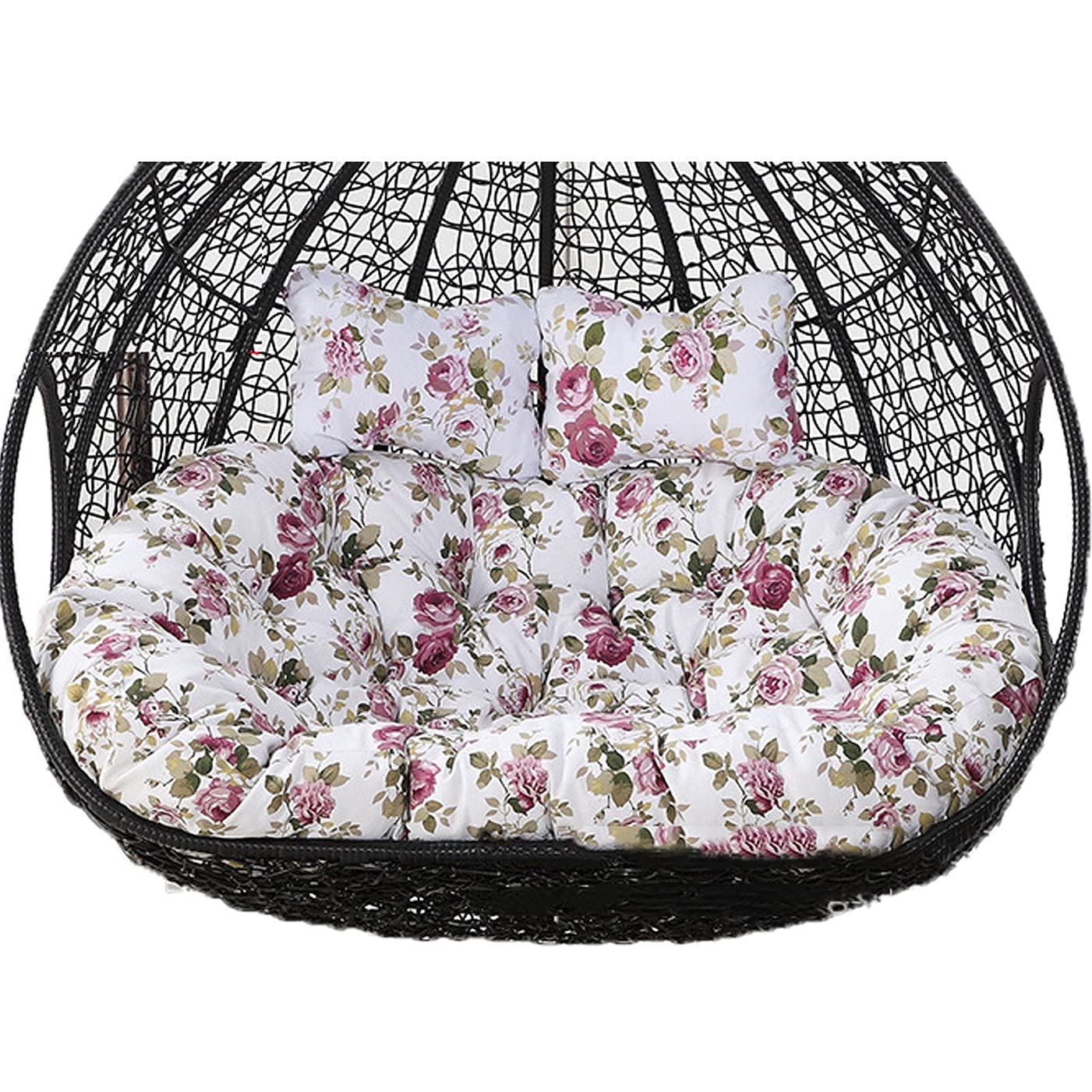 2 Seater Egg Chair Swing Cushion Outdoor, Hanging Hammock Chair Cushion Replacement for 2, Washable Thick Large 2 Persons Wicker Swing Chair, Waterproof and Sun-ResiatantGrey