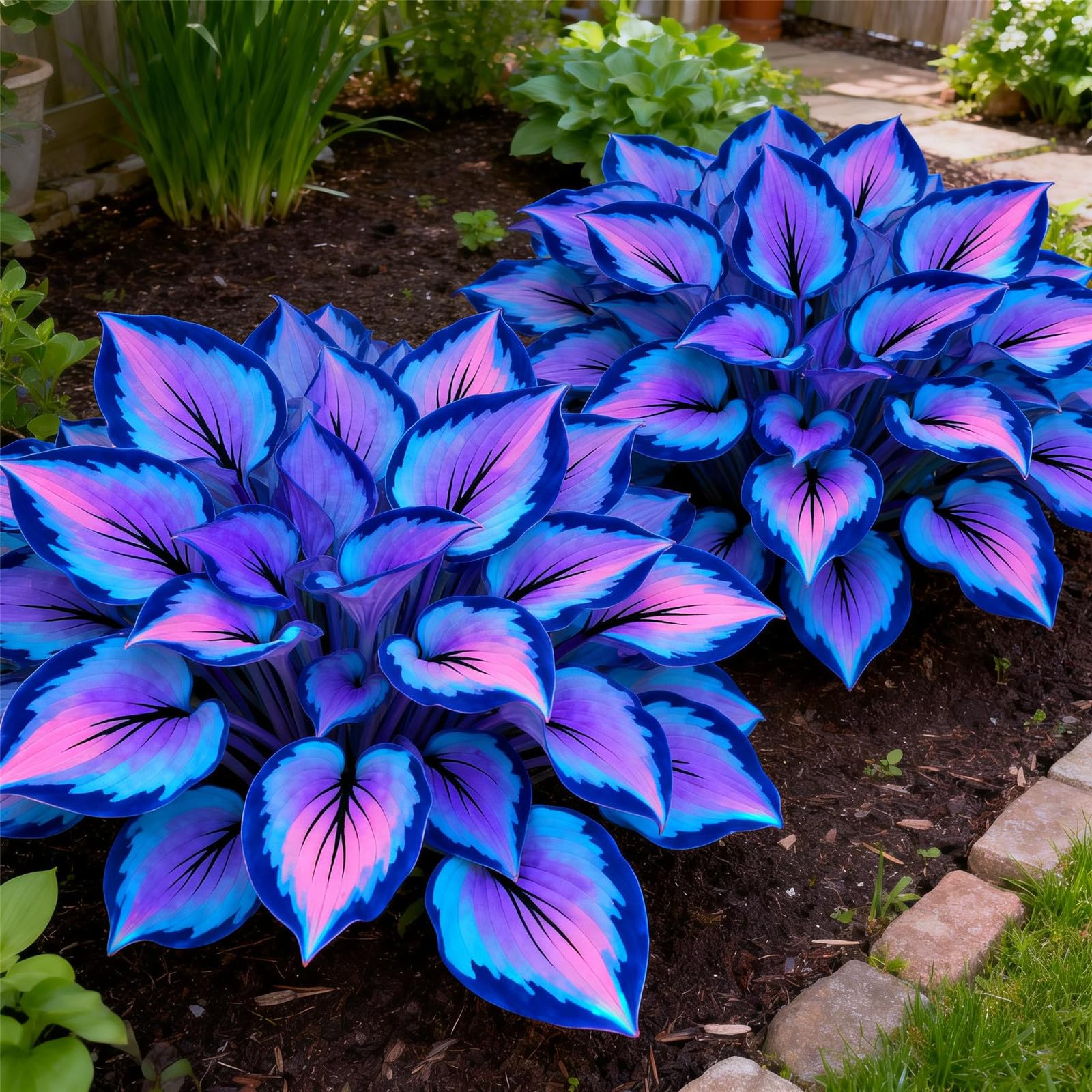 Perennial&Rainbow Colorful Hosta Rhizome/Brilliant Hosta Bulbs for Planting Now UK/Grow Well/Excellent Display/Potted/Low Maintenance-15bulbs-C