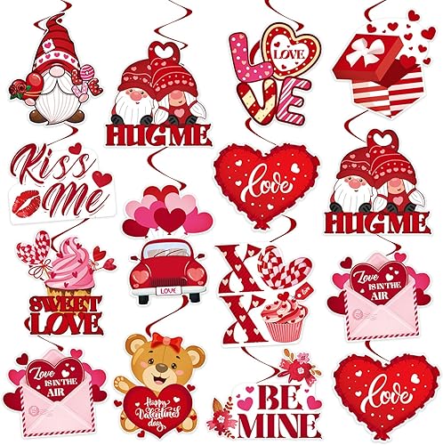 Miniatura 12 de 40 piezas de decoraciones de remolinos colgantes de Navidad - Muñeco de nieve, alce, gnomos, remolinos colgantes para techo, decoración de Navidad