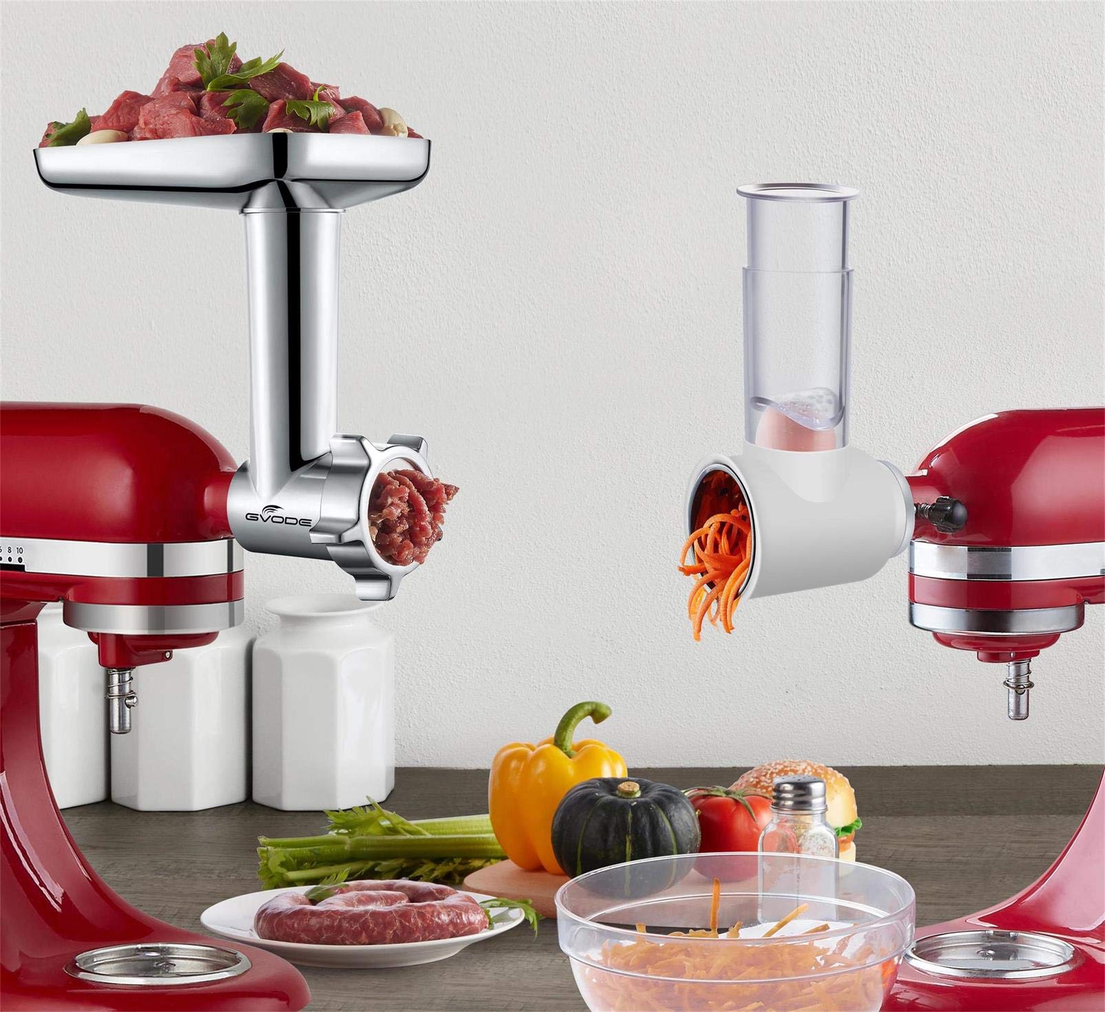Buy Gvode Meat Grinder&Slicer Shredder Attachment for KitchenAid Stand