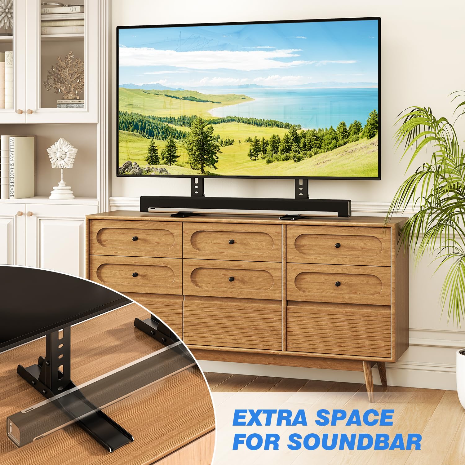 TVON Soporte TV Pie Patas TV Universal de 20-70 Pulgadas Pantallas，Soporte para Television Espacio-ahorrador，Soporte de Pantalla Mesa para TVs Capacidad hasta 50kg，MAX VESA 800x600mm