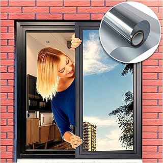 Pellicola Oscurante Vetri Pellicola Riflettente Finestre Pellicola Finestre Privacy, Anti UV Controllo del Calore,Pellicola Specchio Vetri per Ufficio Casa Camera da Letto (40cm * 200cm)