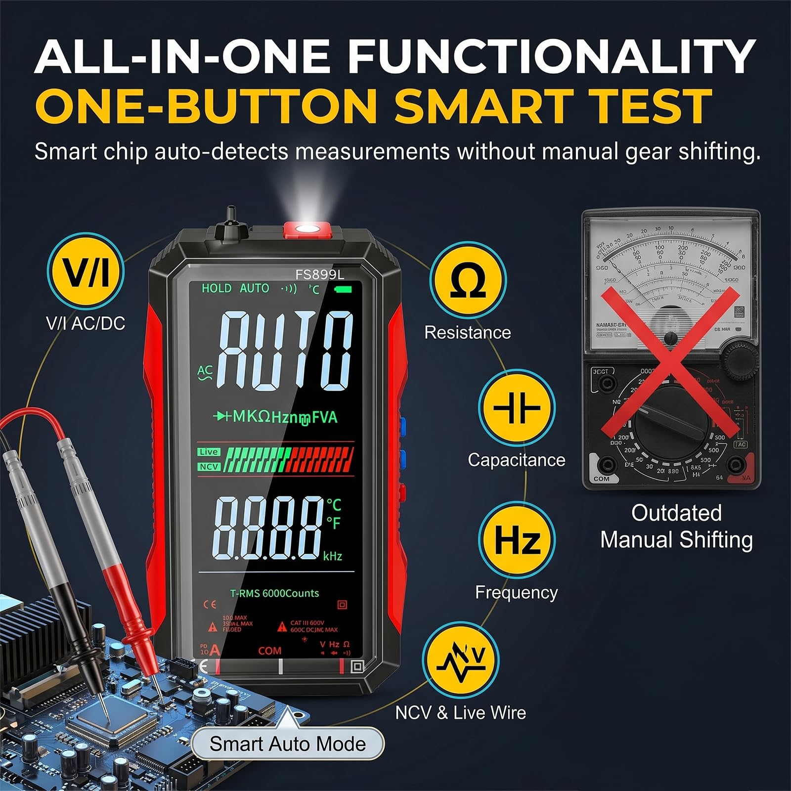 ZMIWNIED FS899L Digital Multimeter - True RMS Tester -2 ZMIWNIED FS899L Digital Multimeter - True RMS Tester -2