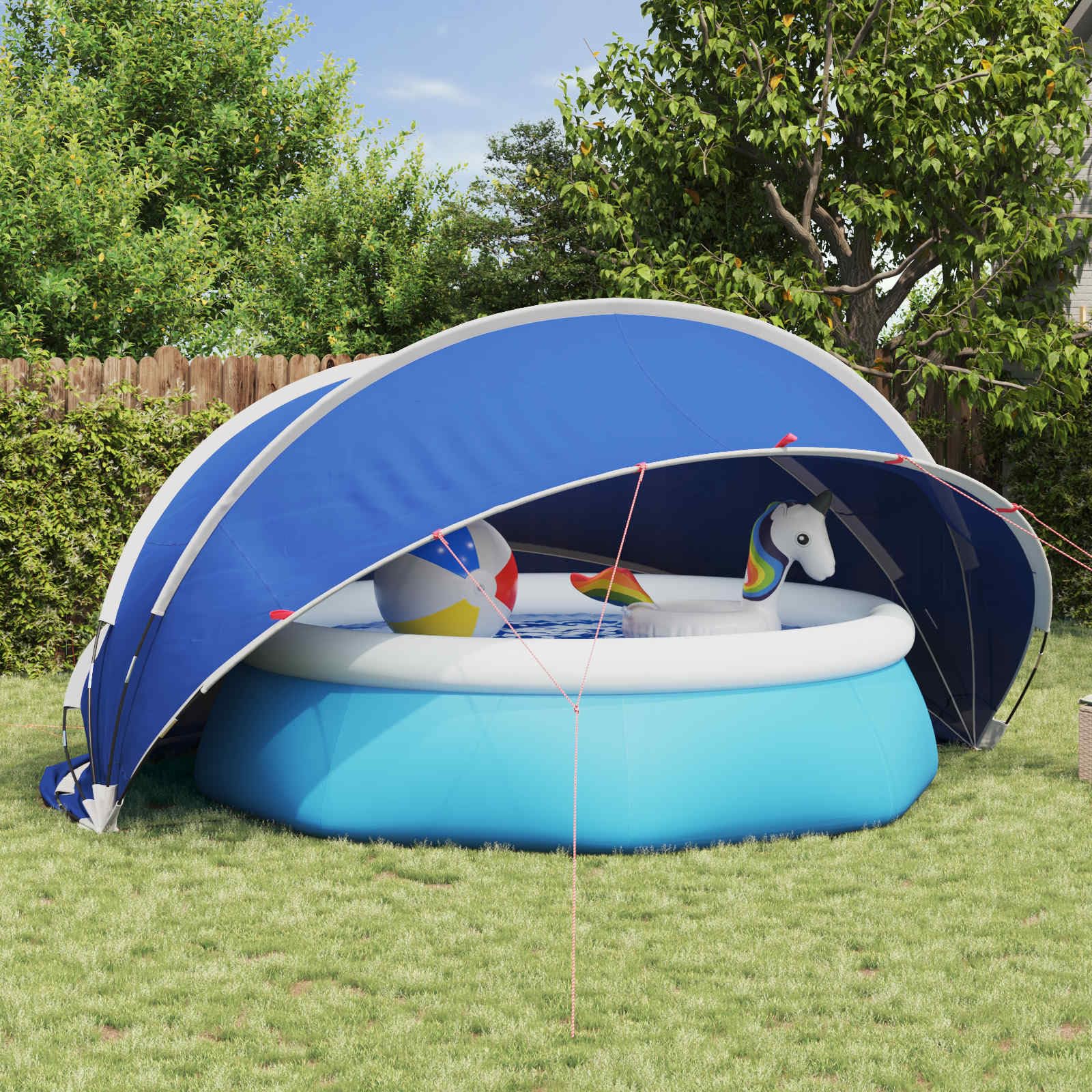 vidaXL Dôme de Piscine 472 x 460 x 229 cm Bleu Azure