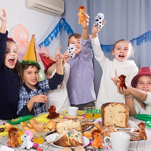 Miniatura 6 de Aoriher 24 Piezas Animales de Peluche Rellenos de Caballo Mini Juguetes Llavero de 3.15 Pulgadas Recuerdo de Fiesta con Cadena Desmontable para