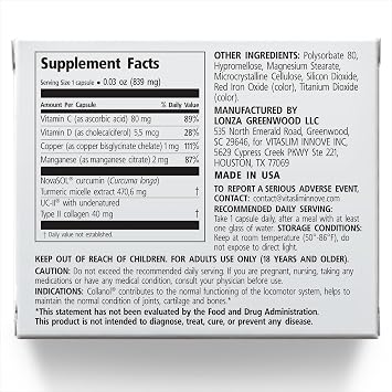 Collanol - Innovation in The Care of Healthy Joints Liquid Formula in a Double Capsule. 3D Collagen + Micelle Extract of Turmeric Roots 1 Capsule/Day. Laboratory Tested