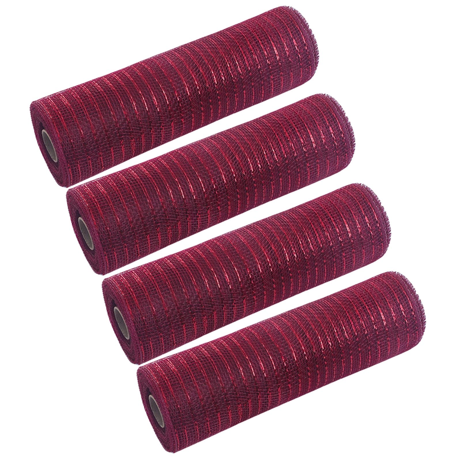Tsophreniq 4 Rolls Sturdy Meshes Ribbon for Christmas Tree Decoration Perfect for Projects and Festival Home Decors Meshes for