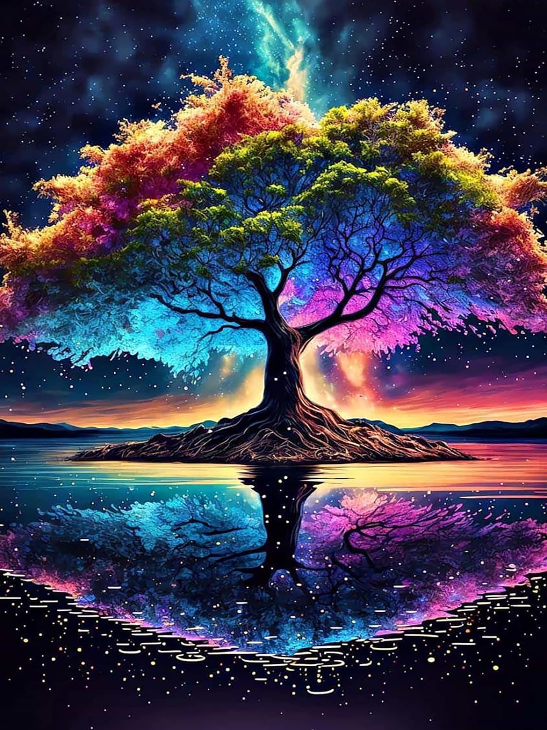 TREXEE DIY 5D Diamond Painting Kits for Adults & Kids . Tree of Life Diamond Art Full Drill Round Gem Art Diamond Paint By Numbers Kit 5D Diamond Dots Suitable Home Wall Decor (12x16 inch) (without frame)-image-24