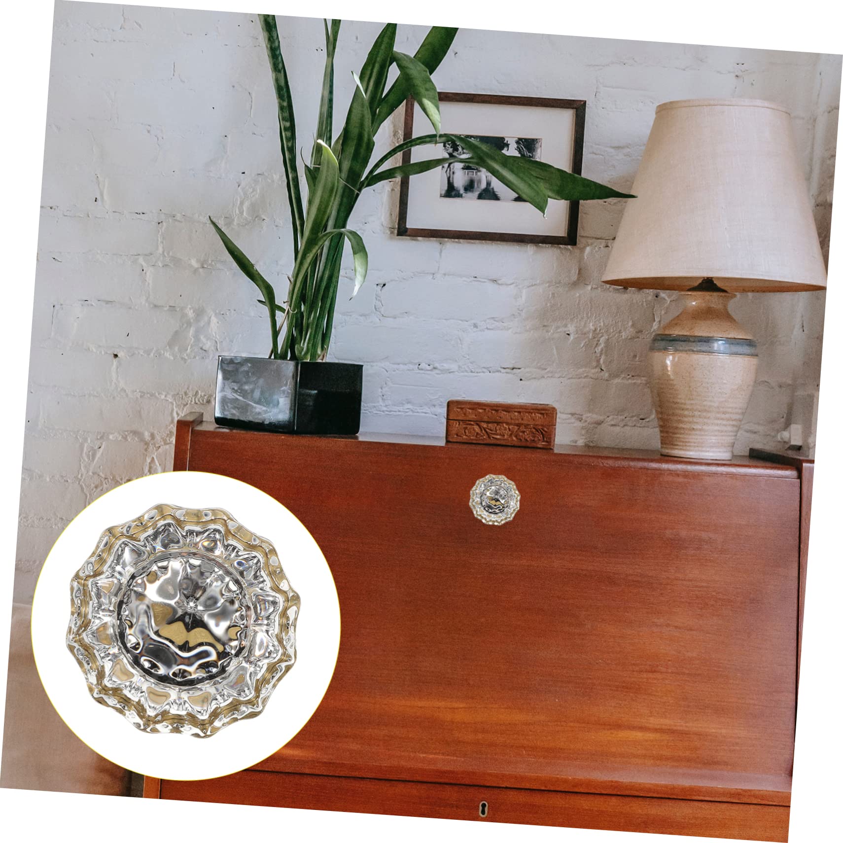 WOONEKY 4 Pomelli Per Cassetti A Forma Di Fiore in Cristallo Con Design A Forma Di Fiore Per Mobili Cassettiere Facili Da Installare Per La Casa