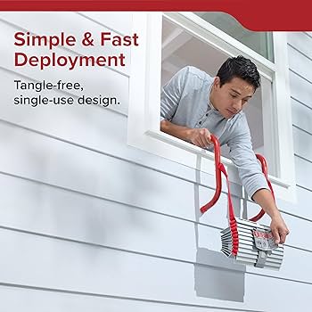 Kidde Fire Escape Ladder, 3-Story Rope Ladder, Extends to 25