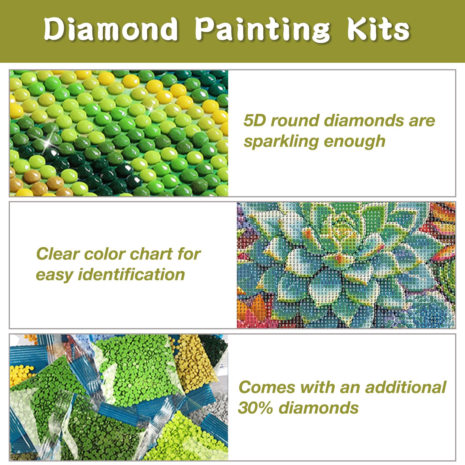 Zariocy 5D Diamond Painting Kits Cerf, Peinture à Faire Soi-Même Avec Des Animaux Et Plantes D'Art De Diamant Rond Plein Forage Cristal Diamant Pour Décoration Murale De Bureau à Domicile 30x40 Cm