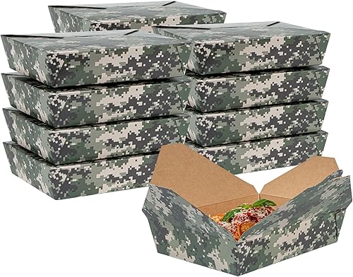 Miniatura 53 de Restaurantware Bio Tek - Cajas para llevar de 45 onzas, 50 loncheras para llevar, con cierre de tabulación, resistentes al calor, desechables, Rojo