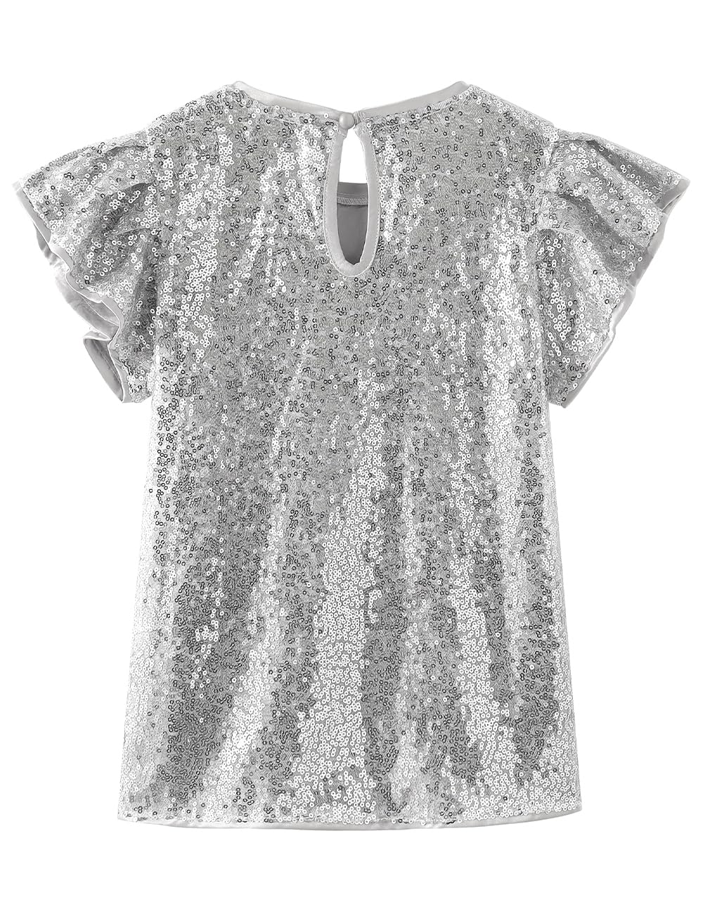 Noomelfish Mädchen Kurzarm Pailletten Shirts Party Glitzer Sparkly Tops Bluse (5–12 Jahre)