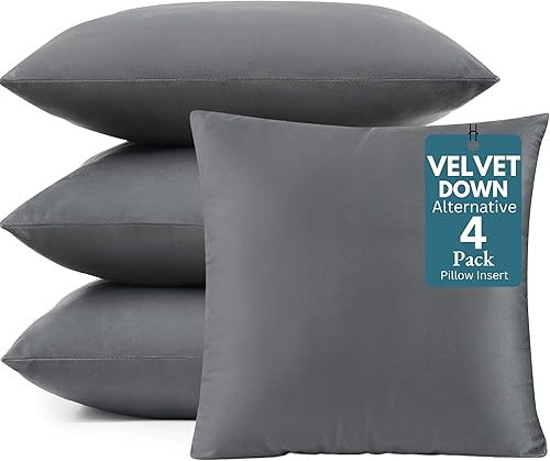 Miniatura 10 de LANE LINEN Relleno de almohada de 12 x 20 pulgadas, juego de 4 almohadas decorativas blancas para sofá cama, rellenos de almohada esponjosos para